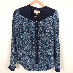 Anthropologie moulinette soeurs Silk Button down blouse